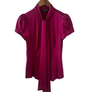 Express Pink Blouse with Tie Neck